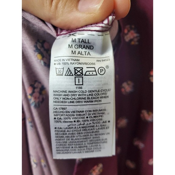 Old Navy Womens Purple Floral Rayon Scoop Neck Sleeveless Long Maxi Dress Size M - Picture 10 of 16